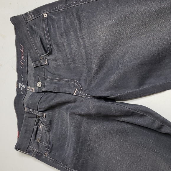 7 for all Mankind Womens A Pocket Flare Jeans Size 29 Logo Hippie Low Rise Y2K - Picture 14 of 16